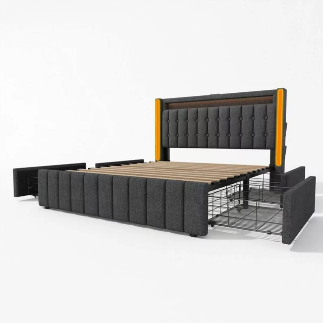 BlingBin Polsterbett Einzelbett Stauraumbetten (1-tlg., Einzelbett mit USB günstig online kaufen