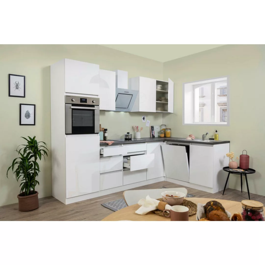 Respekta Küchenblock Premium weiß hochglänzend B/H/T: ca. 280x220,5x172 cm günstig online kaufen