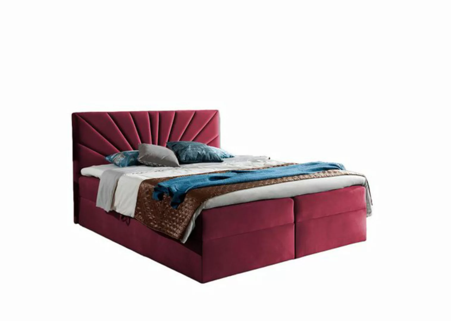 Xlmoebel Bett Doppelbett mit integriertem Stauraum in Rot und neuwertig. (B günstig online kaufen