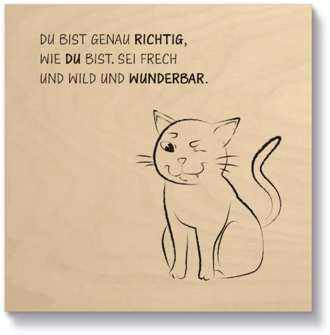 Artland Holzbild "Katze", Sprüche & Texte, (1 St.) günstig online kaufen