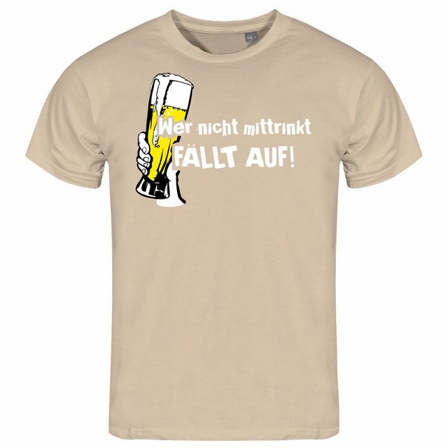 deinshirt Print-Shirt Herren T-Shirt Wer nicht mittrinkt fällt auf Funshirt günstig online kaufen