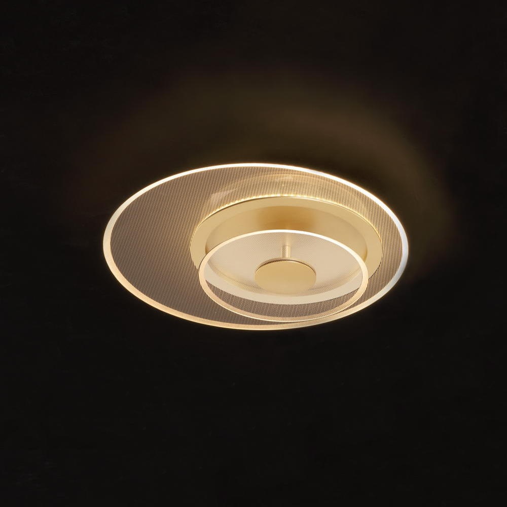 LED Deckenleuchte Copo in Gold und Transparent 29W 1905lm 400mm günstig online kaufen