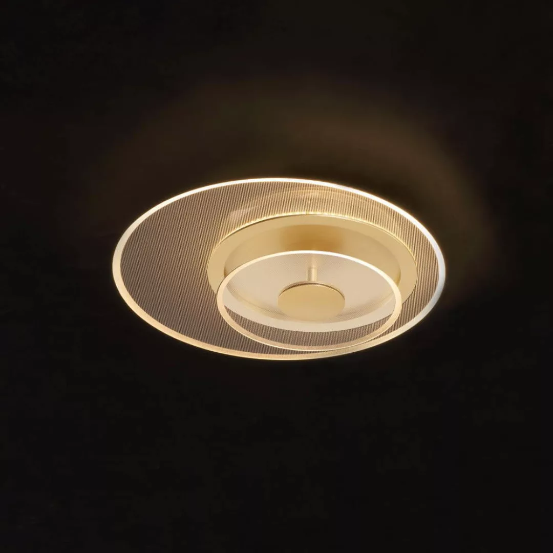 LED Deckenleuchte Copo in Gold und Transparent 29W 1905lm 400mm günstig online kaufen