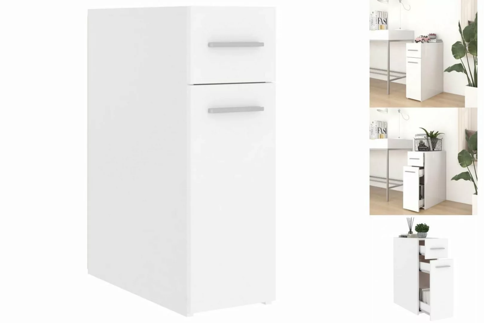 vidaXL Aktenschrank Apothekerschrank Weiß 20x45,5x60 cm Spanplatte günstig online kaufen