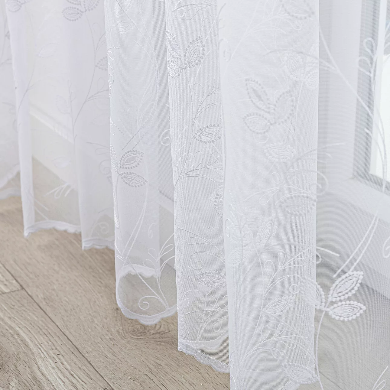 Gardine mit flämischen 2-er Falten, weiß, Voile (186-72) günstig online kaufen