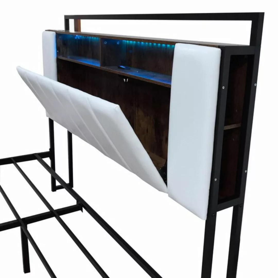 HAUSS SPLOE Polsterbett 140x200cm Jugendbett mit LED-Licht, USB-Steckdose, günstig online kaufen