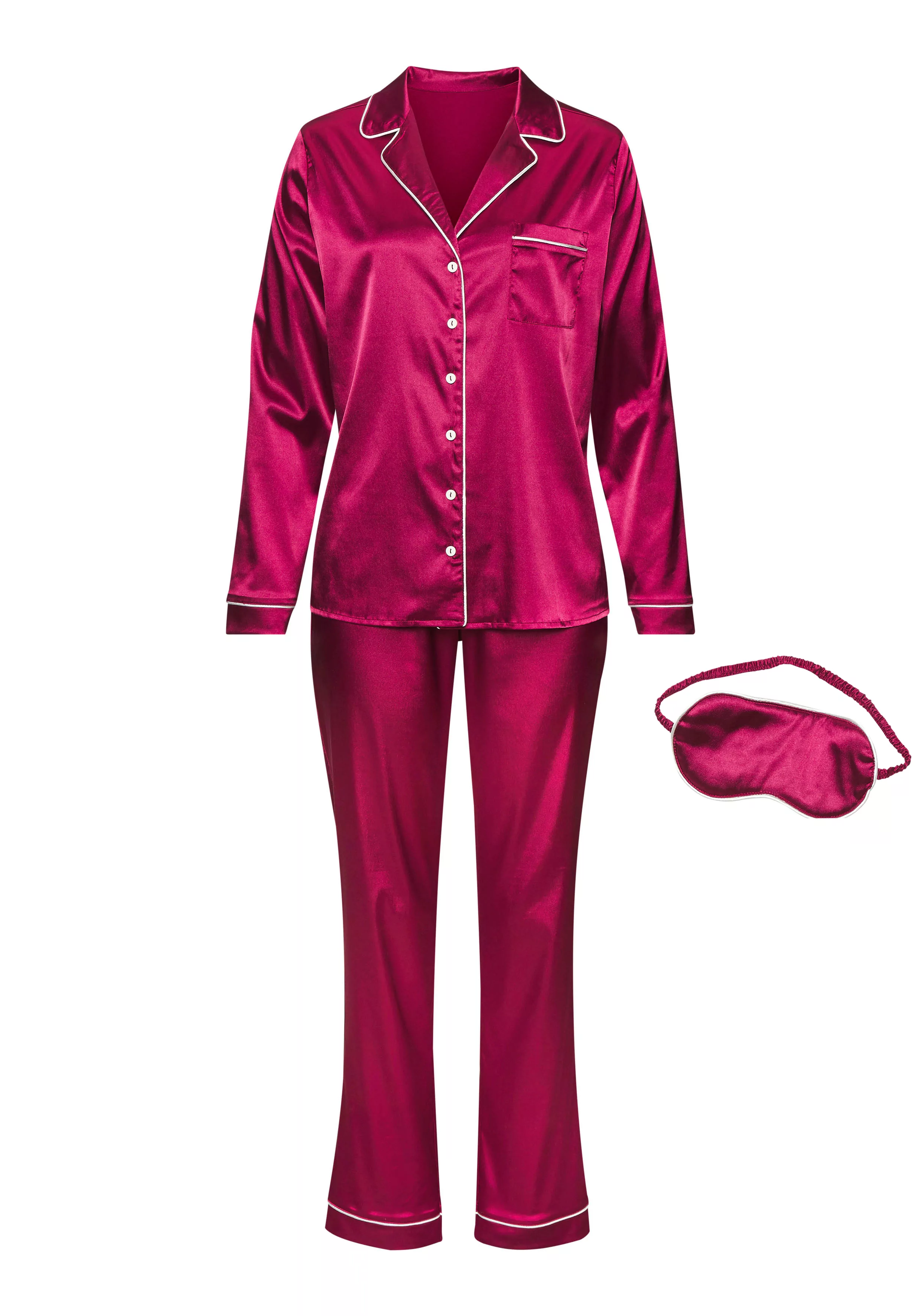 s.Oliver Pyjama, (Set, 3-teilig), incl. Schlafmaske günstig online kaufen