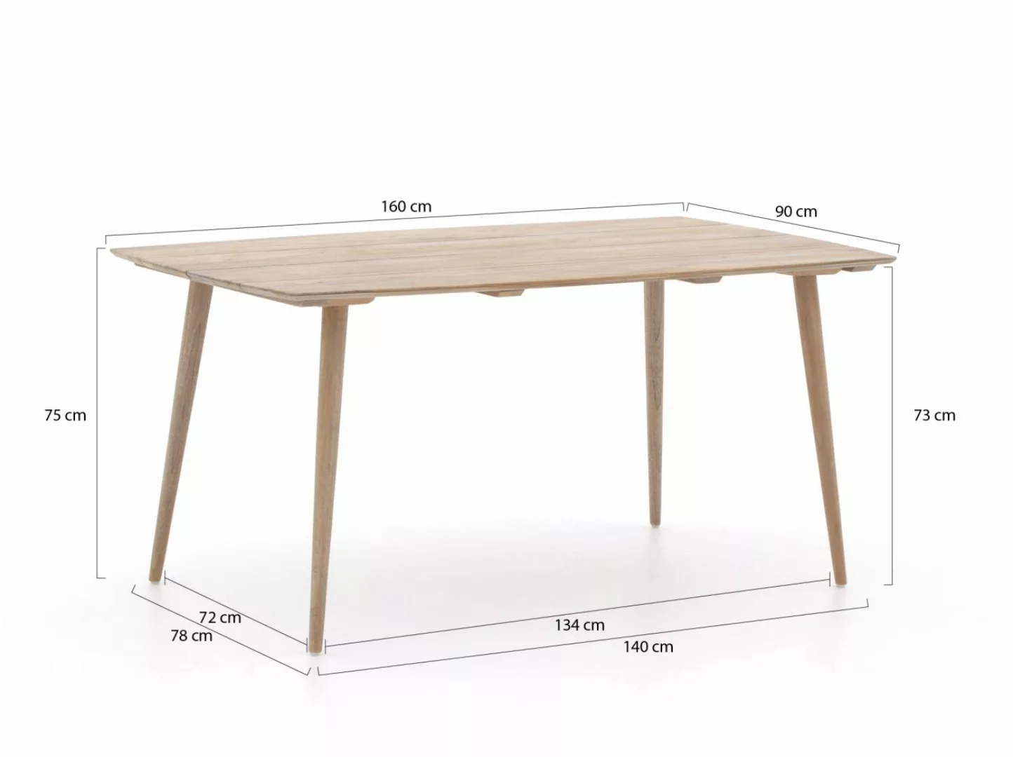 ROUGH-K Gartentisch 160x90x75 cm günstig online kaufen
