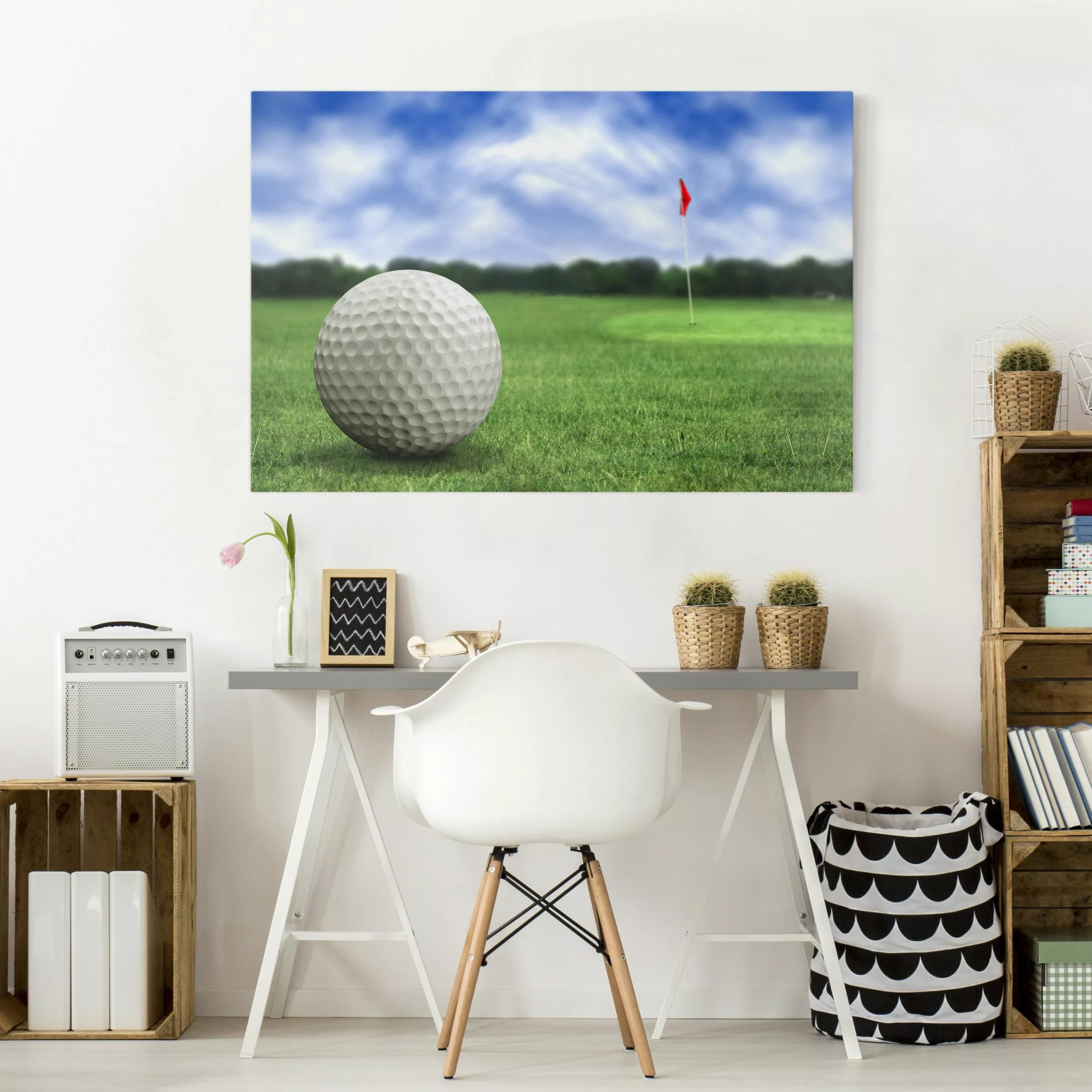Leinwandbild Sport - Querformat Golfball günstig online kaufen
