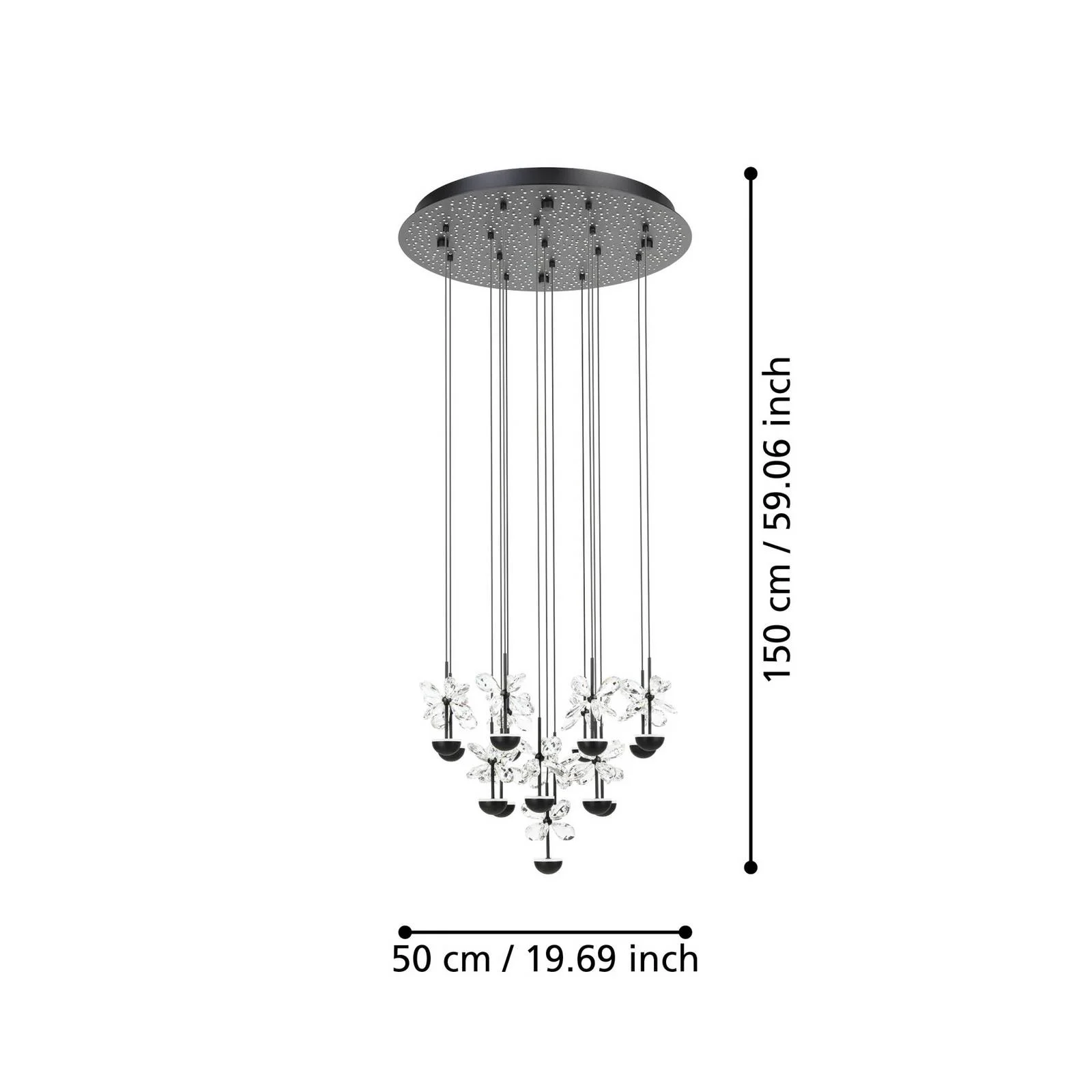 EGLO Stars Of Light LED-Hängelampe Pianopoli schwarz Ø 50 cm günstig online kaufen
