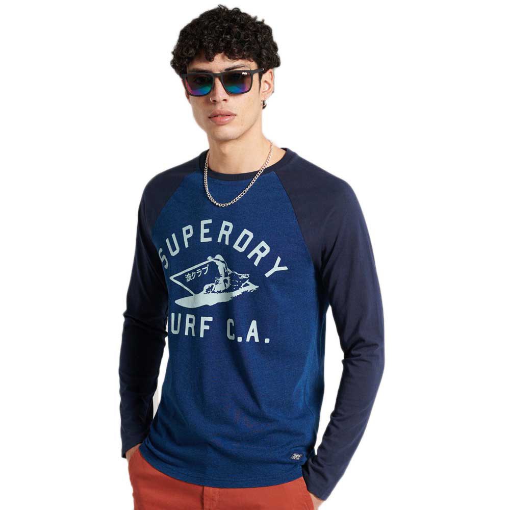 Superdry Cali Surf Baseball Langarm-t-shirt L Indigo günstig online kaufen