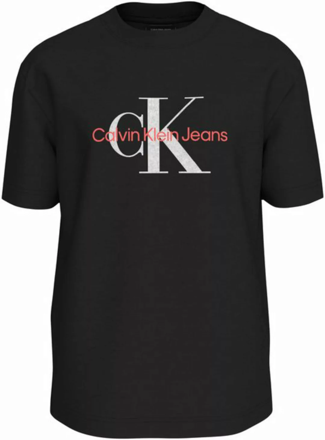 Calvin Klein Jeans Rundhalsshirt TEXTURED MONOLOGO TEE Logodruck günstig online kaufen