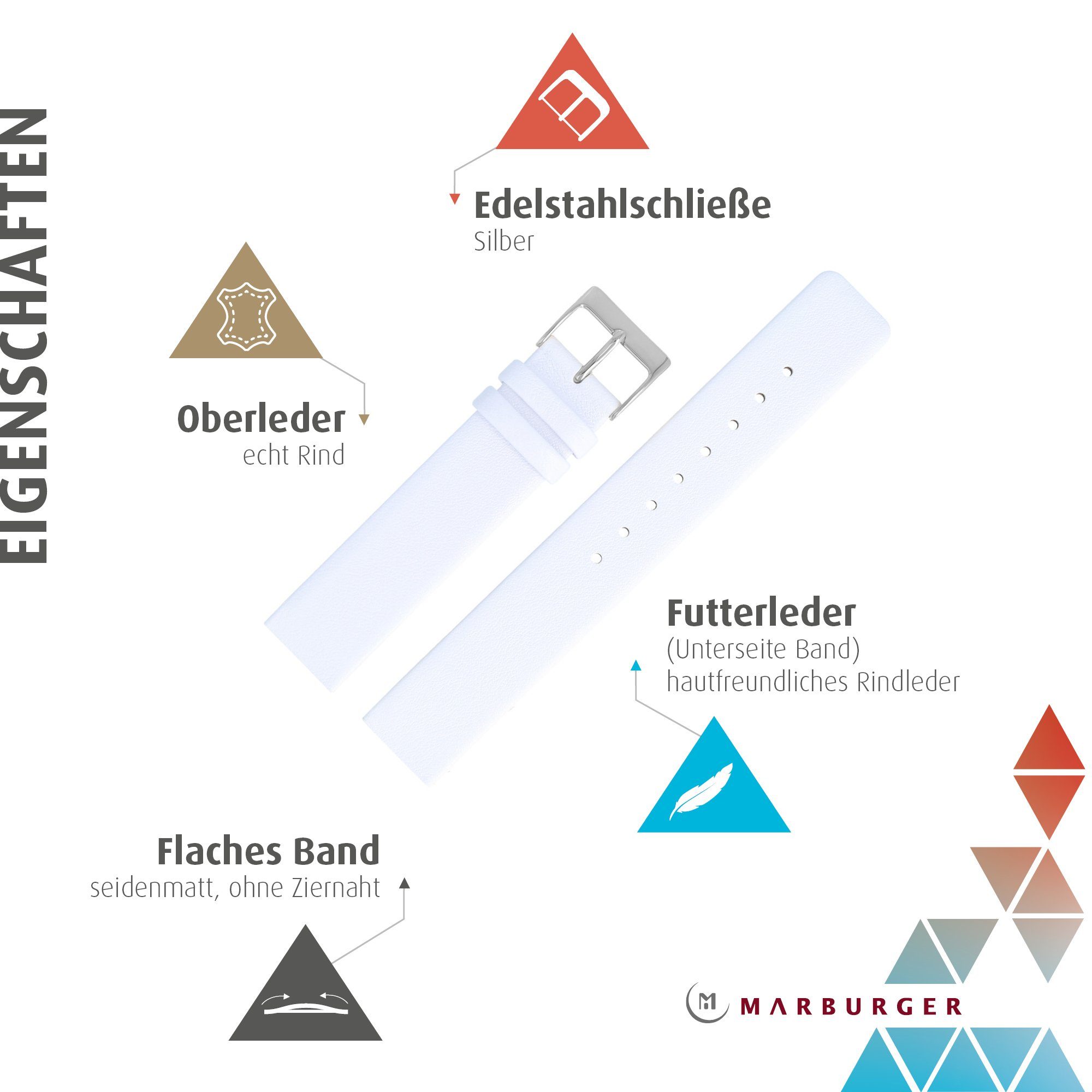 MARBURGER Uhrenarmband 16mm Leder passend für günstig online kaufen