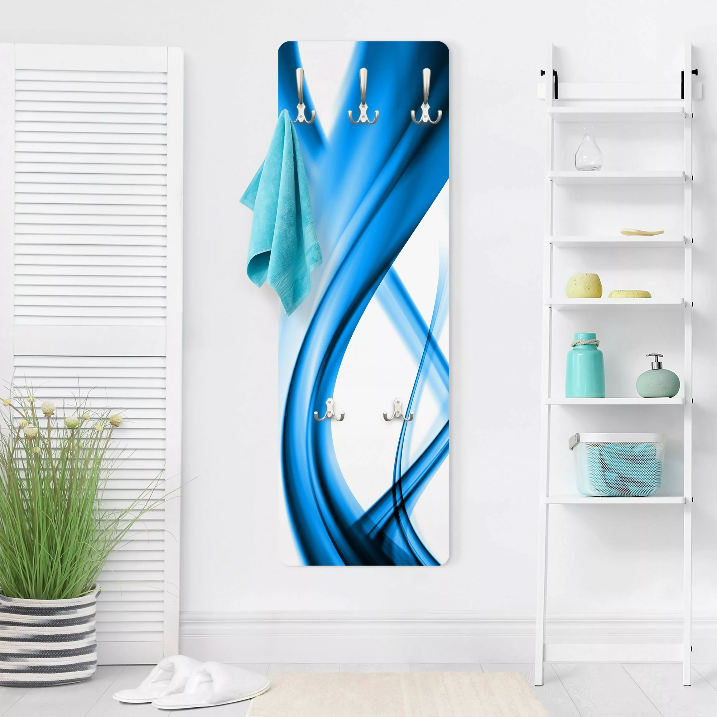 Wandgarderobe Holzpaneel Abstrakt Blue Element günstig online kaufen