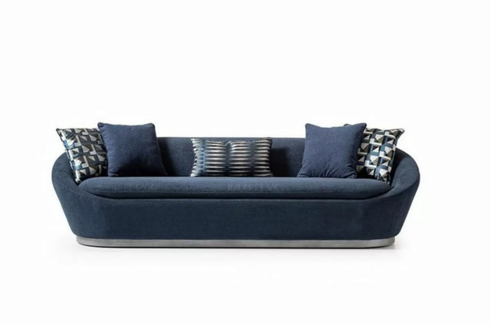 Xlmoebel Sofa Stylisches Dreisitzer Sofa aus Stoff in Blau - bequemes Polst günstig online kaufen