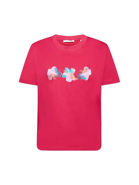 edc by Esprit T-Shirt Baumwoll-T-Shirt mit Blumenprint (1-tlg) günstig online kaufen