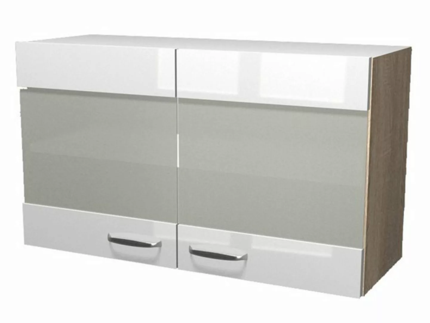 Flex-Well Glashängeschrank Glashängeschrank Küche - 100 cm breit - Hochglan günstig online kaufen