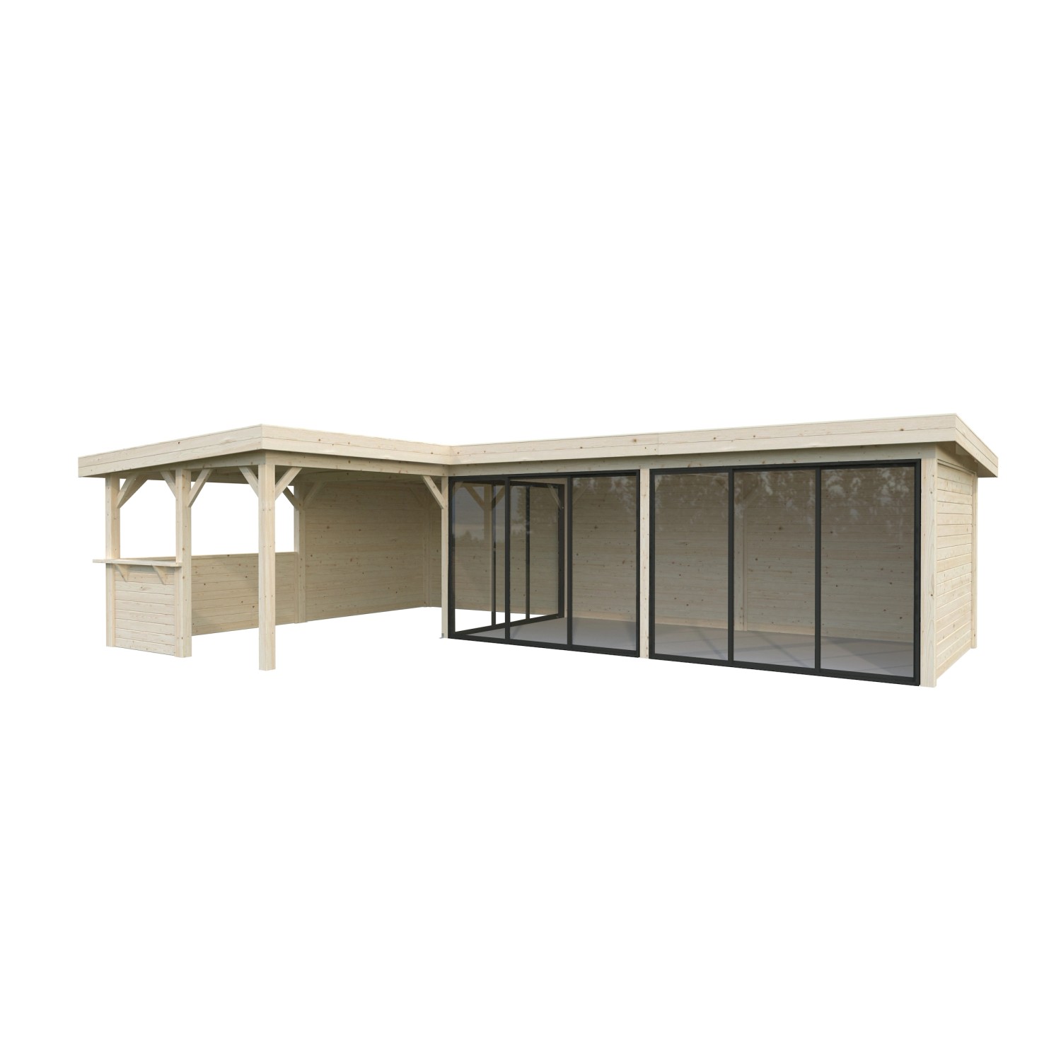 Palmako Pavillon Lenna Set 420 Slide Naturbelassen 876 cm x 588 cm FSC® günstig online kaufen