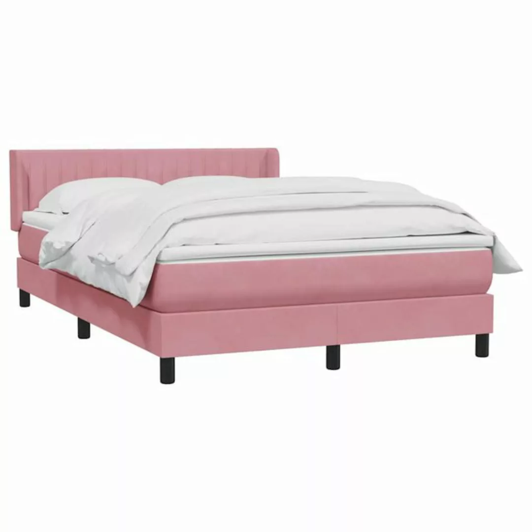 vidaXL Bett Boxspringbett mit Matratze Rosa 160x220 cm Samt günstig online kaufen