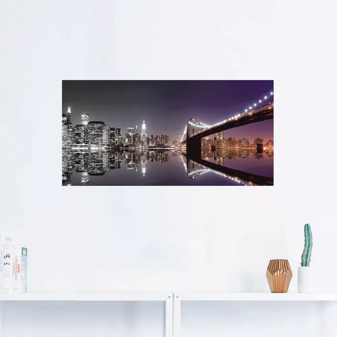 Artland Wandbild "New York Skyline nächtliche Reflektion", Amerika, (1 St.) günstig online kaufen