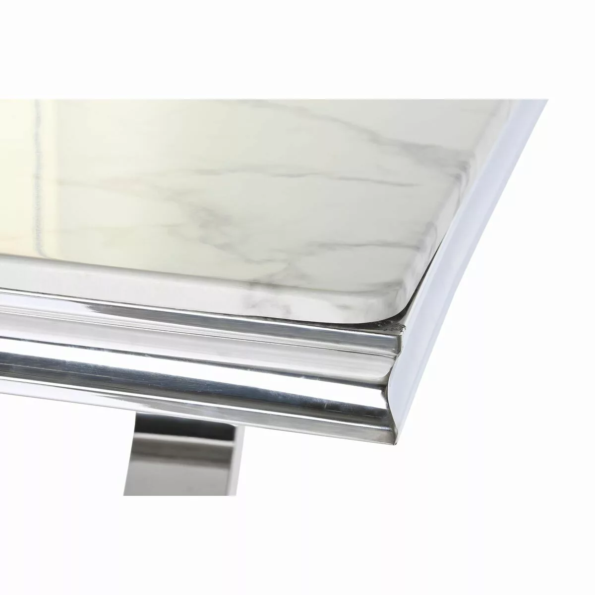Esstisch Dkd Home Decor Silberfarben Weiß Stahl Marmor (180 X 90 X 75 Cm) günstig online kaufen