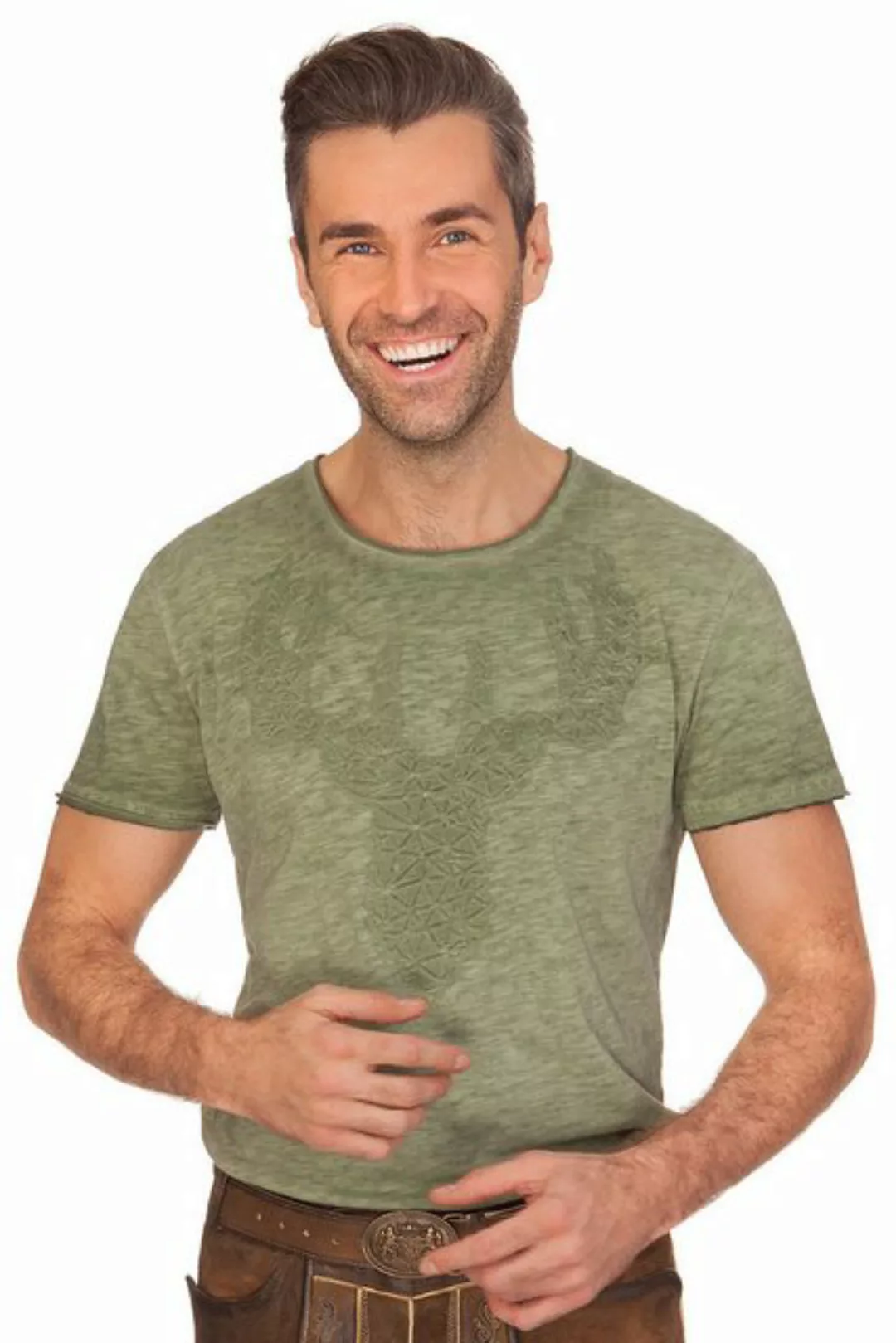 Hangowear Trachtenshirt Trachtenshirt Herren - MARLON - grün, khaki günstig online kaufen