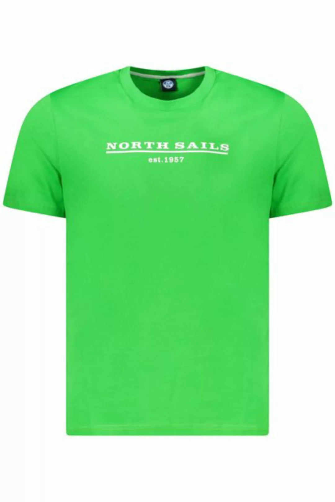 North Sails T-Shirt Grünes Herren T-Shirt mit Rundhals und Logodruck günstig online kaufen