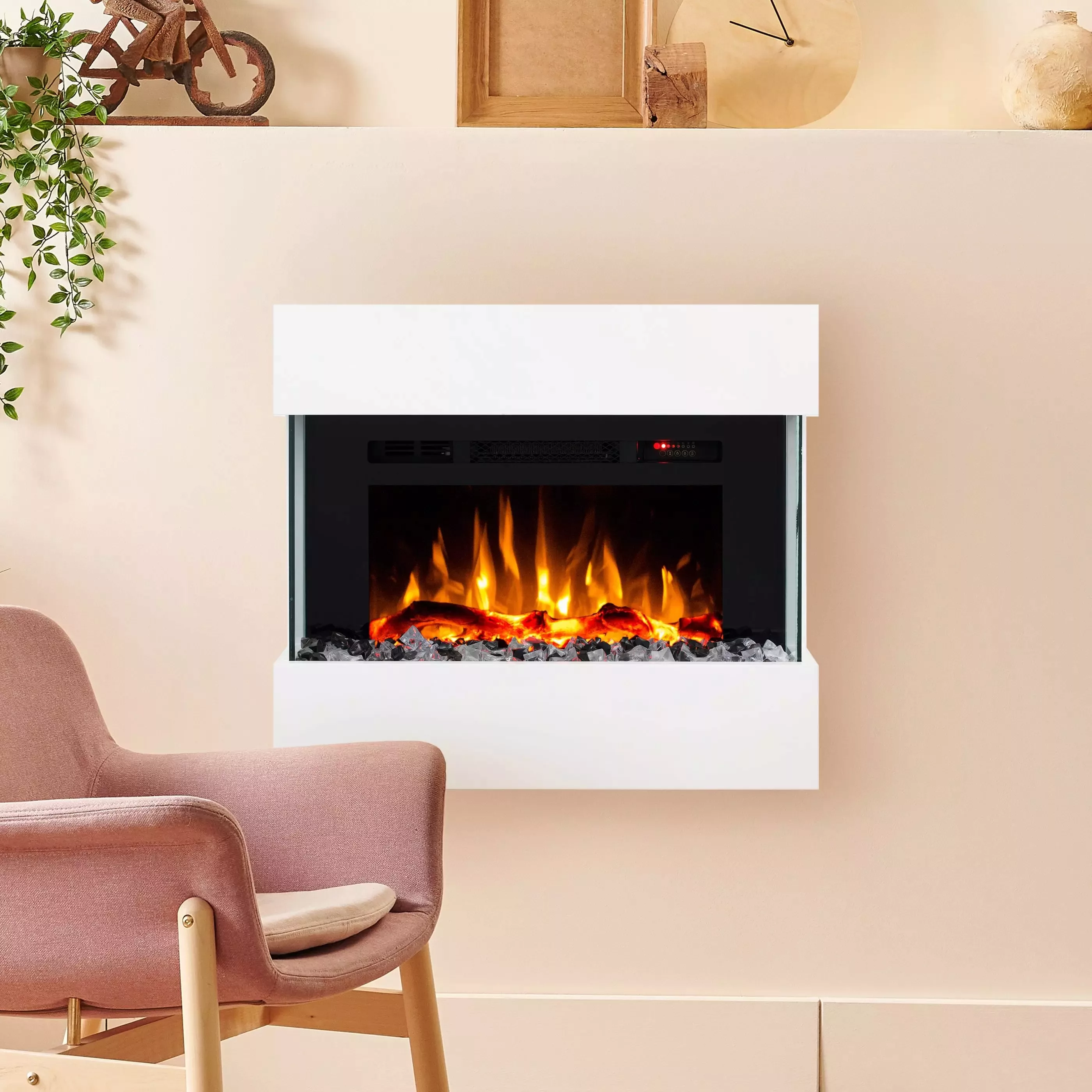 Noble Flame Lima Wandkamin [moderner Design Elektrokamin]: mit weißen Acryl günstig online kaufen