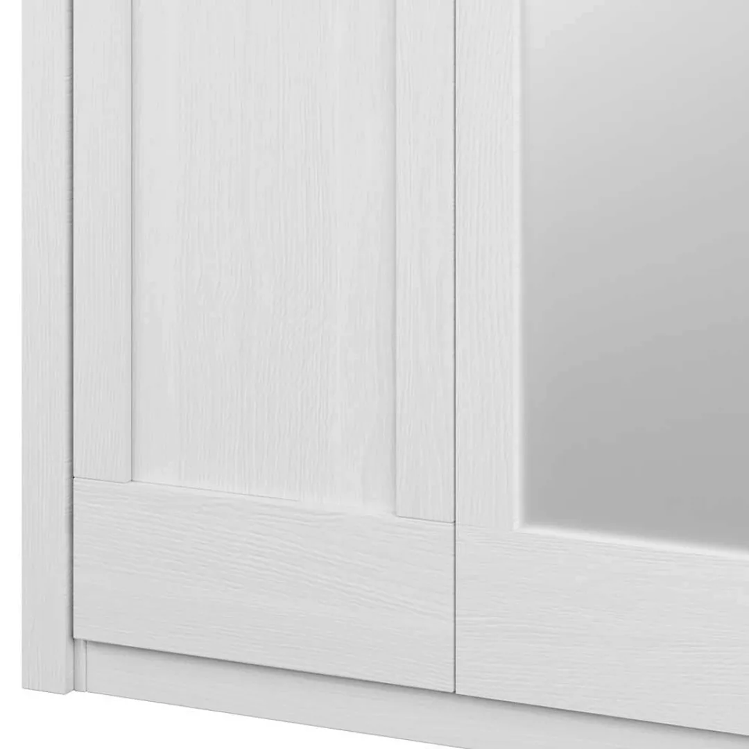 Schlafzimmer Kleiderschrank in Weiß einer Spiegeltür günstig online kaufen
