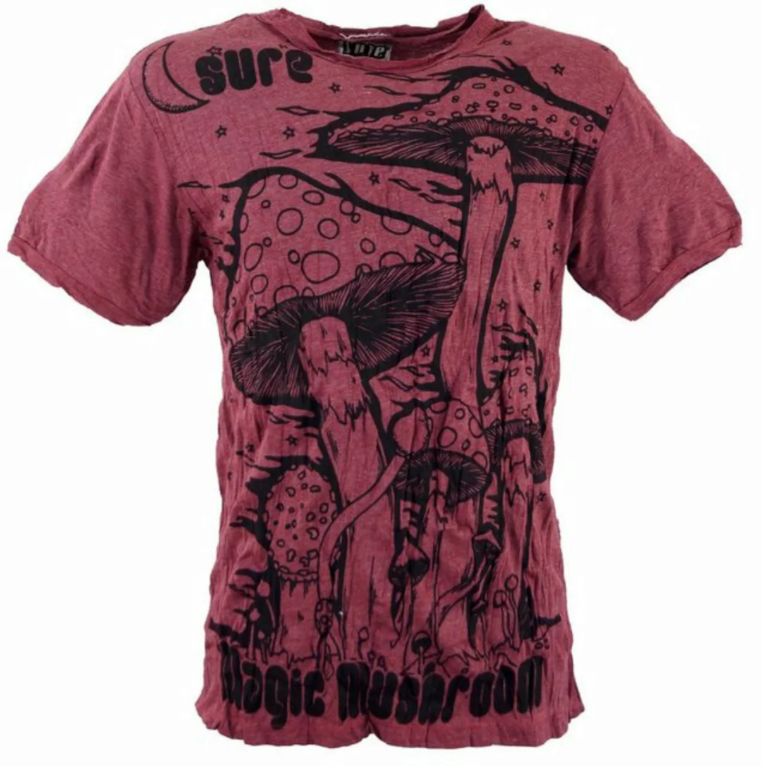 Guru-Shop T-Shirt Sure Herren T-Shirt Magic Mushroom - bordeaux Festival, a günstig online kaufen