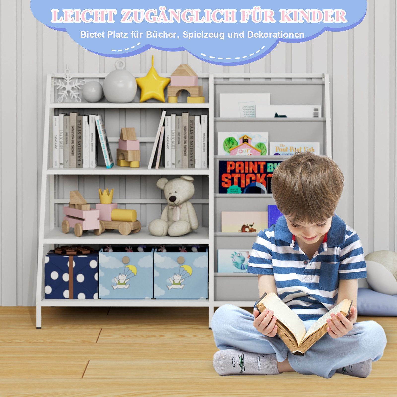 radelldar Kinderregal Bücherregal, mit 4 Fächern günstig online kaufen