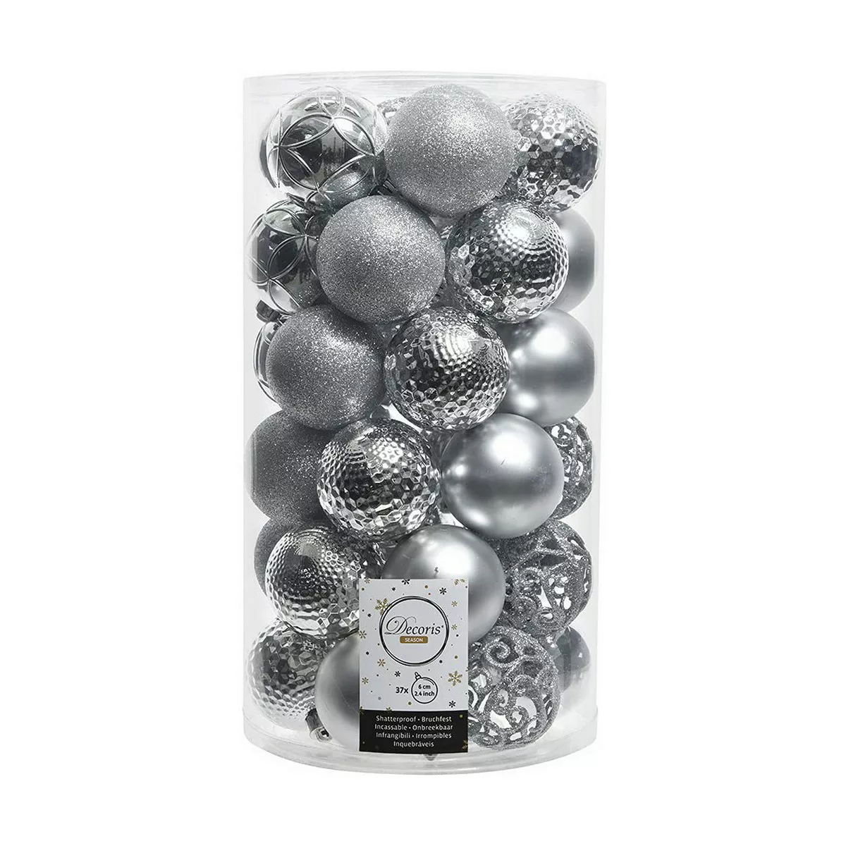 Weihnachtsbaumkugeln Decoris Silberfarben günstig online kaufen