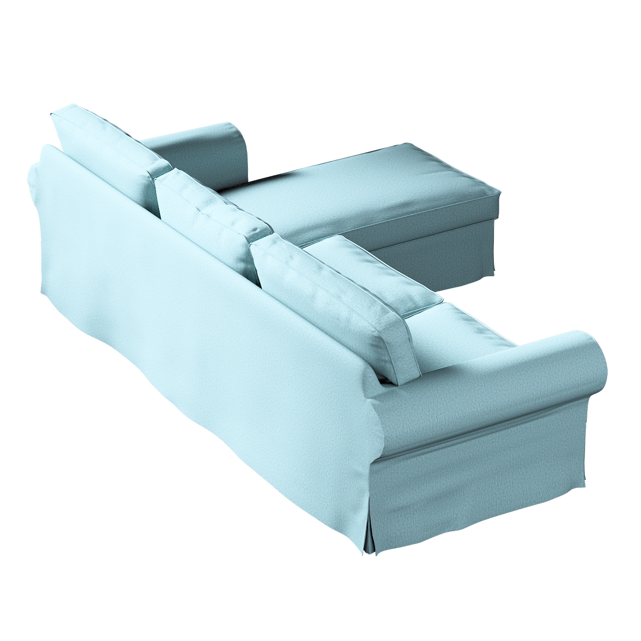 Bezug für Ektorp 2-Sitzer Sofa mit Recamiere, blau, Ektorp 2-Sitzer Sofabez günstig online kaufen