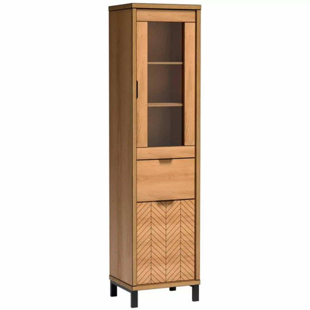 Lomadox Vitrine FABRIANO-161 Standvitrine Hochschrank Wohnzimmerschrank mod günstig online kaufen