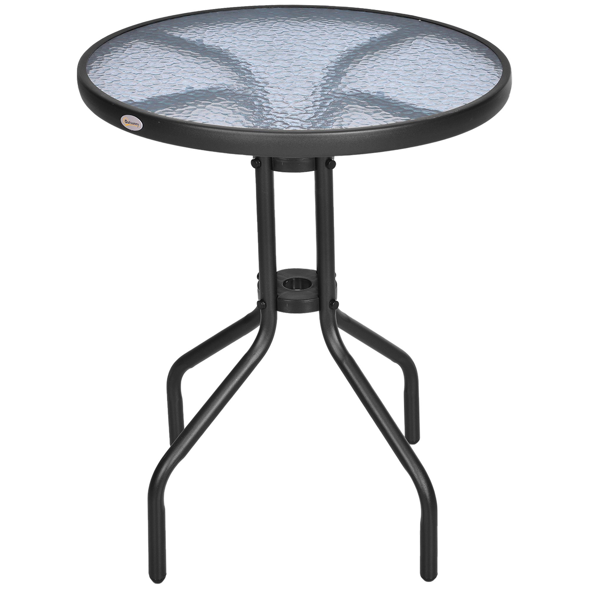 Outsunny Gartentisch Glastisch Beistelltisch Metall+Sicherheitsglas (Esstis günstig online kaufen