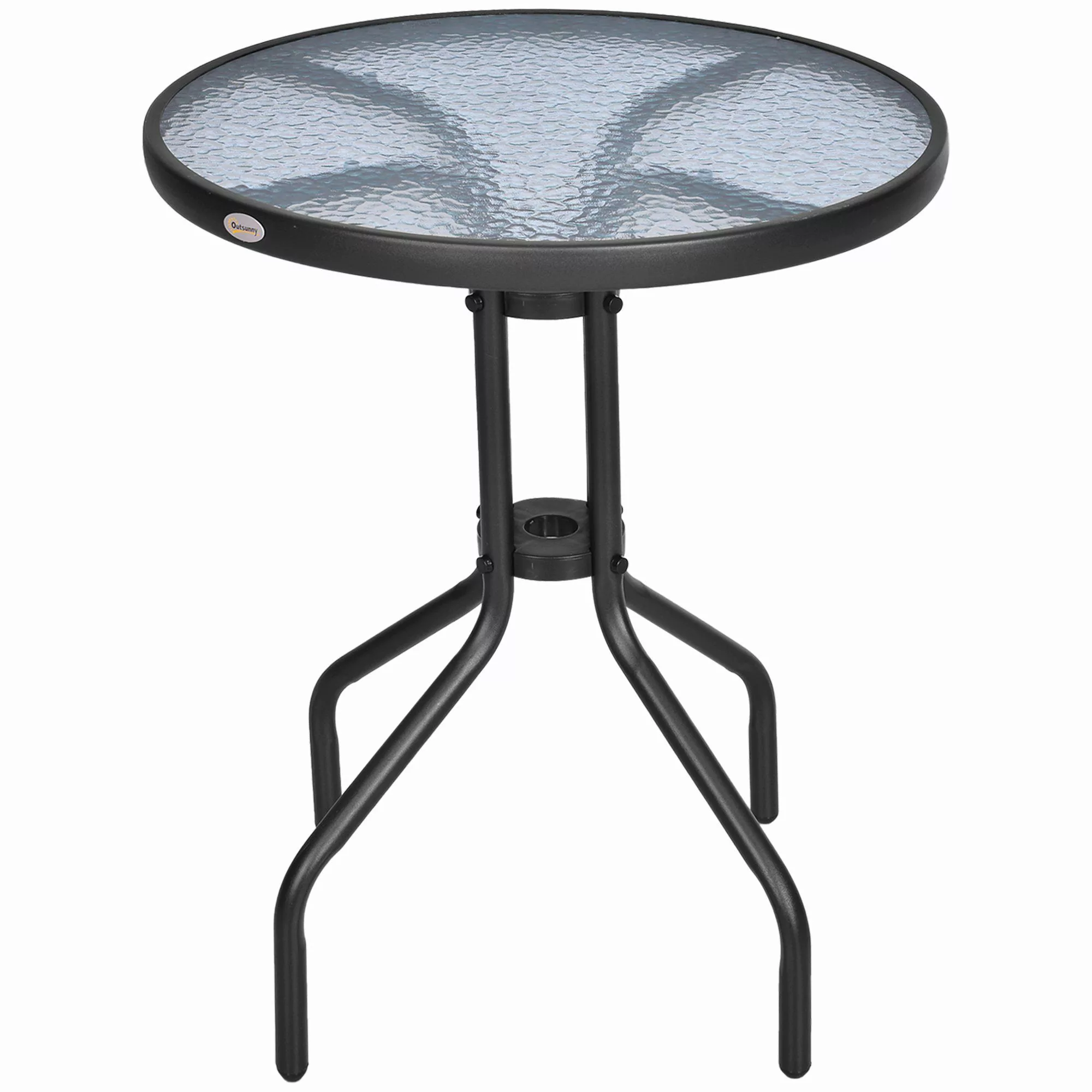 Outsunny Gartentisch Glastisch Beistelltisch Metall+Sicherheitsglas (Esstis günstig online kaufen