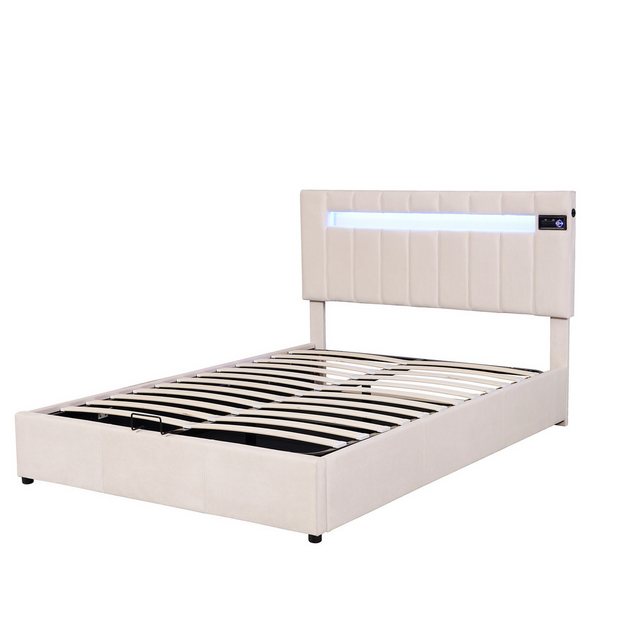 OKWISH Bett Jugendbett, Polsterbett 140x200 Bett mit LED-Lichtleiste (hydra günstig online kaufen