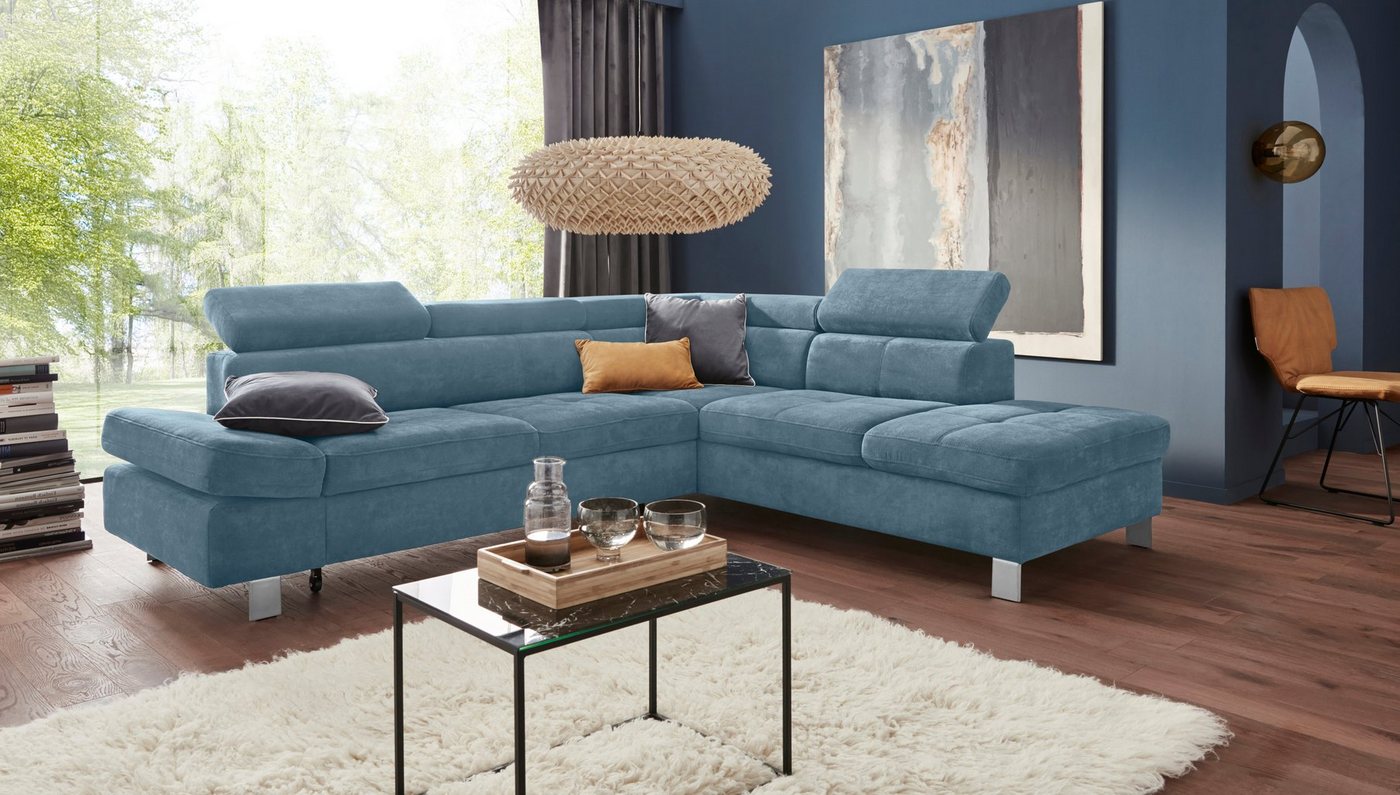 exxpo - sofa fashion Ecksofa Fiji, L-Form, mit Kopf- bzw. Rückenverstellung günstig online kaufen