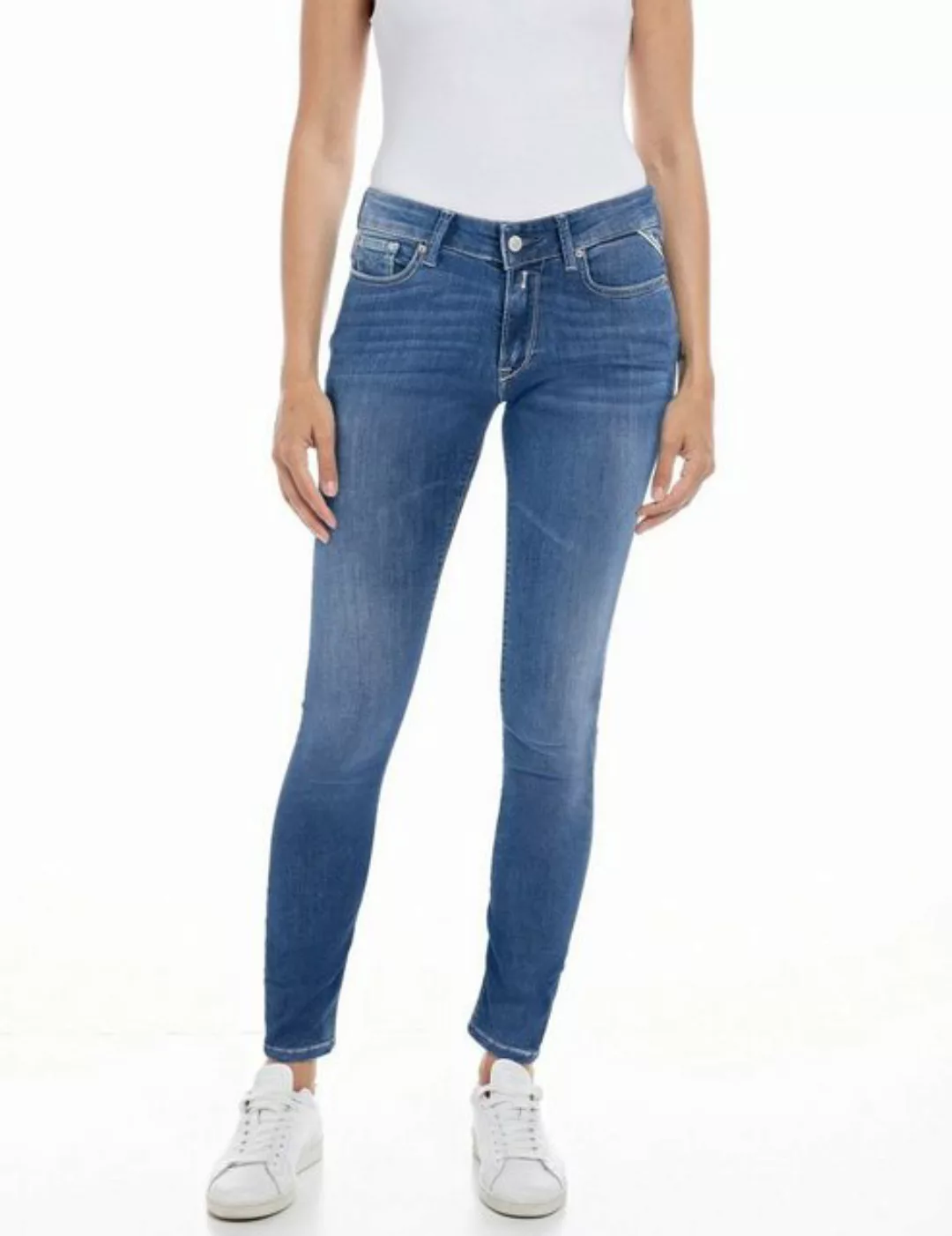 Replay Damen Jeans NEW LUZ - Skinny Fit - Blau - Medium Blue Denim günstig online kaufen