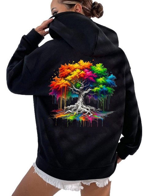 RMK Hoodie Damen Kapuzenpullover Pulli mit Kapuze Baum Wurzel günstig online kaufen