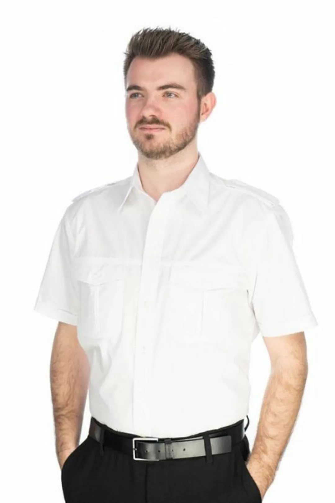 Condor Kurzarmhemd Izebo Herren Kurzarm Pilotenhemd mit abnehmbaren Schulte günstig online kaufen