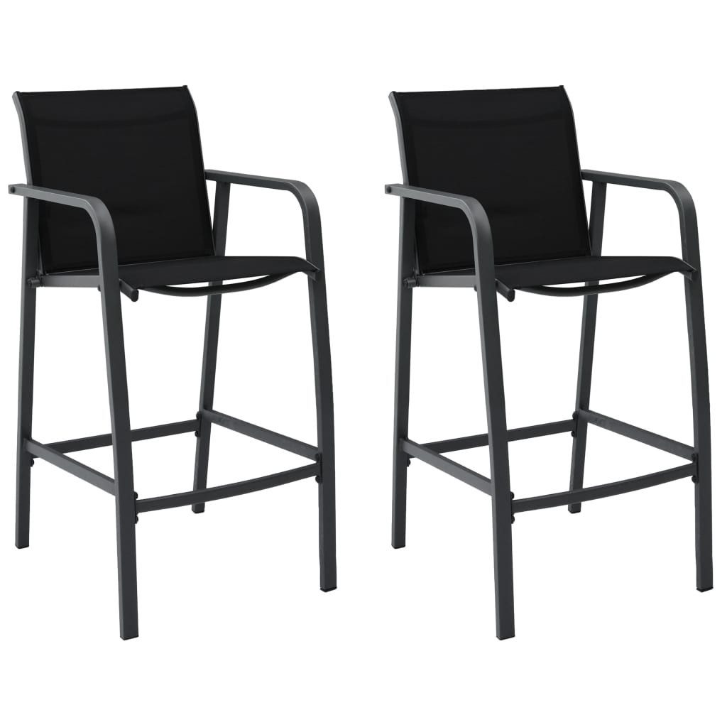 vidaXL Gartenstuhl Garten-Barstühle 2 Stk. Schwarz günstig online kaufen