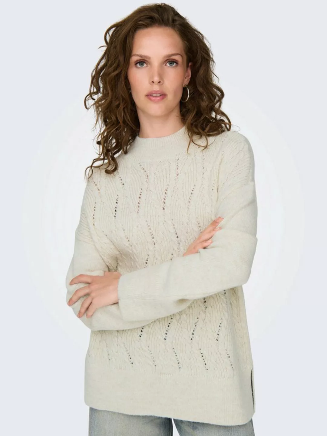 ONLY Strickpullover (1-tlg) Lochmuster günstig online kaufen