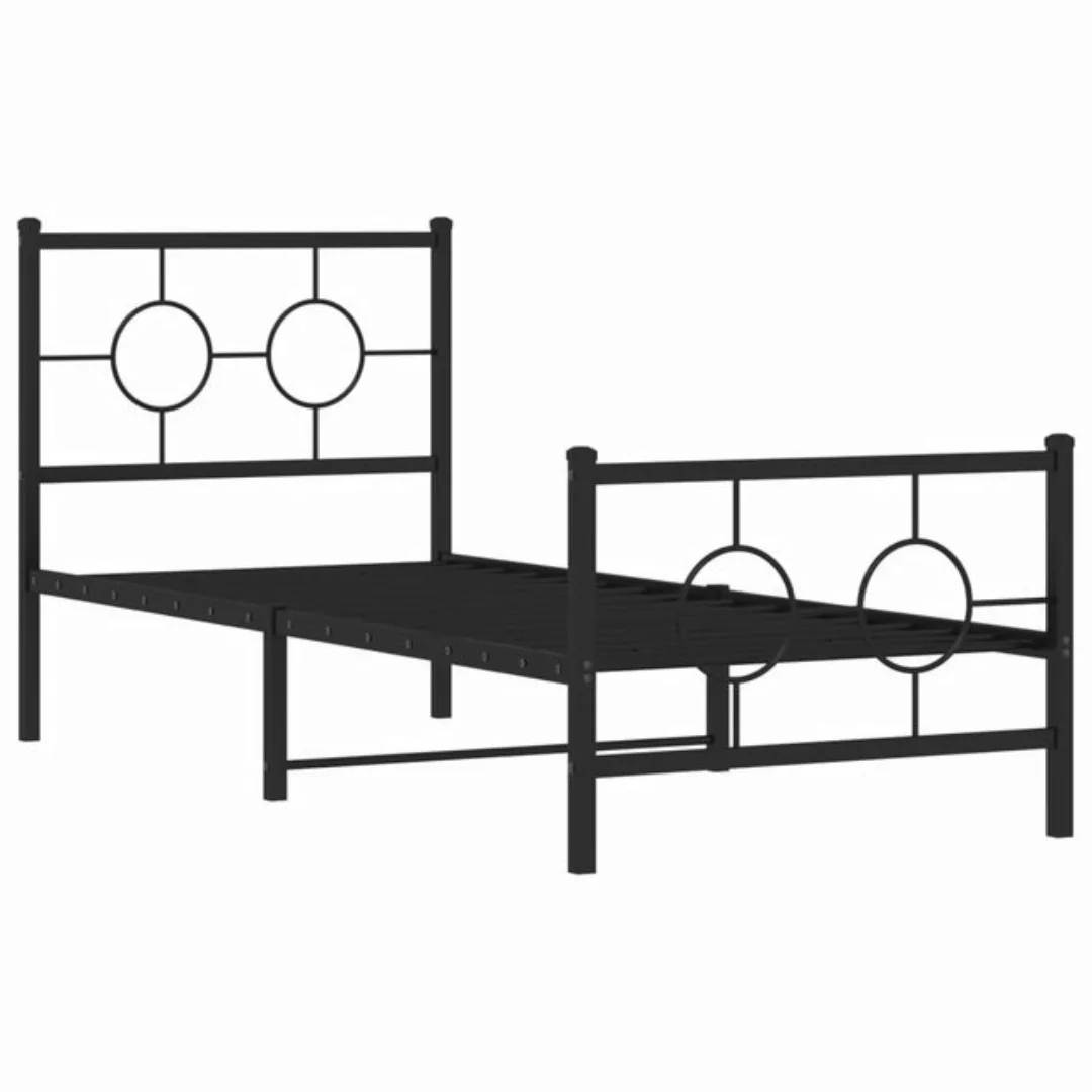 vidaXL Bett Bettgestell mit Kopf- und Fußteil Metall Weiß 75x190 cm günstig online kaufen