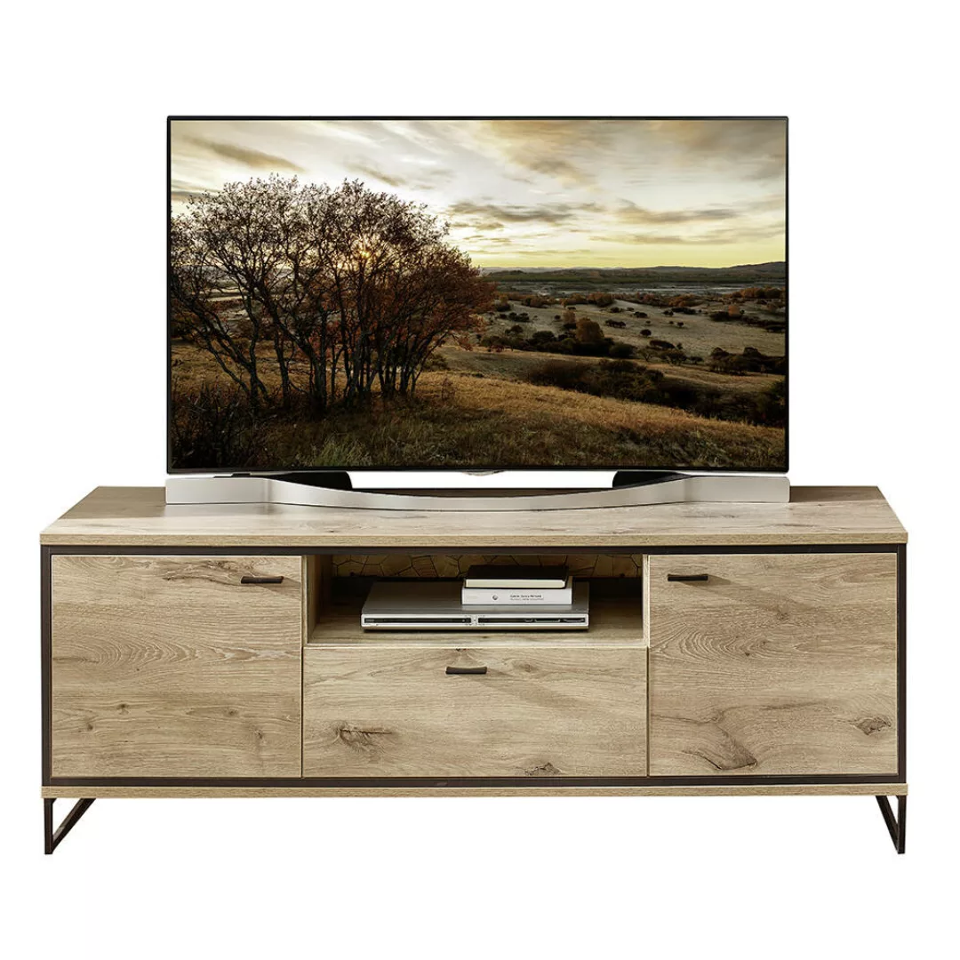 TV Lowboard 160cm, Eiche mit schwarz, RINGSTED-55 günstig online kaufen