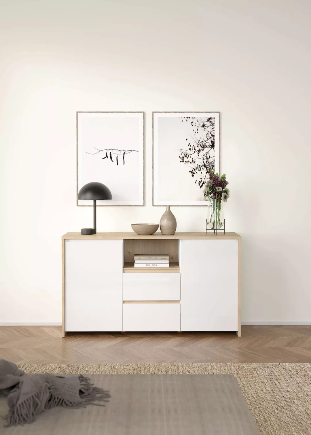 Home affaire Sideboard "Next Anrichte, Kommode, Stauraum,", 2 Türen, 2 Schu günstig online kaufen