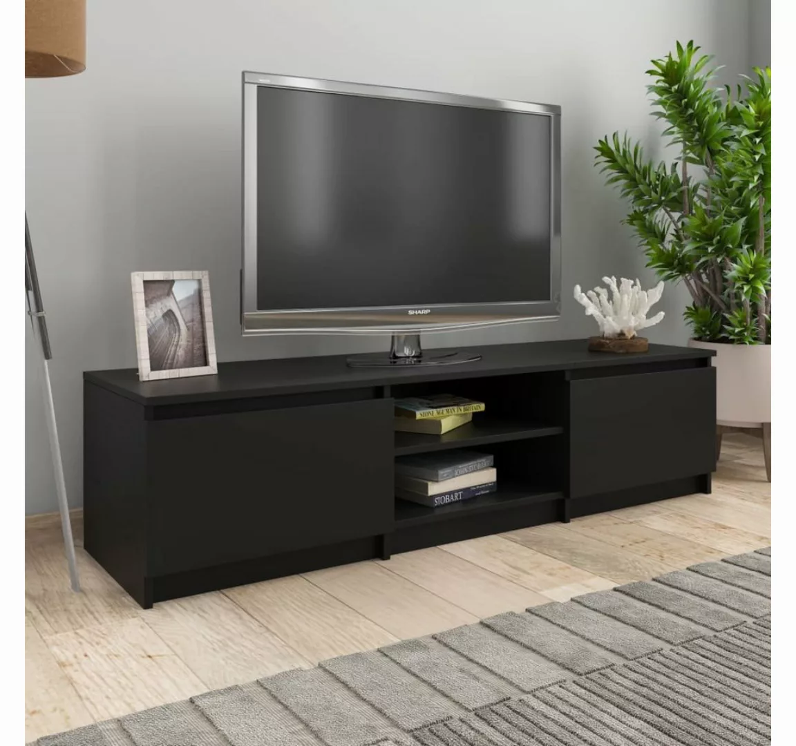 furnicato TV-Schrank Schwarz 140x40x35,5 cm Holzwerkstoff günstig online kaufen
