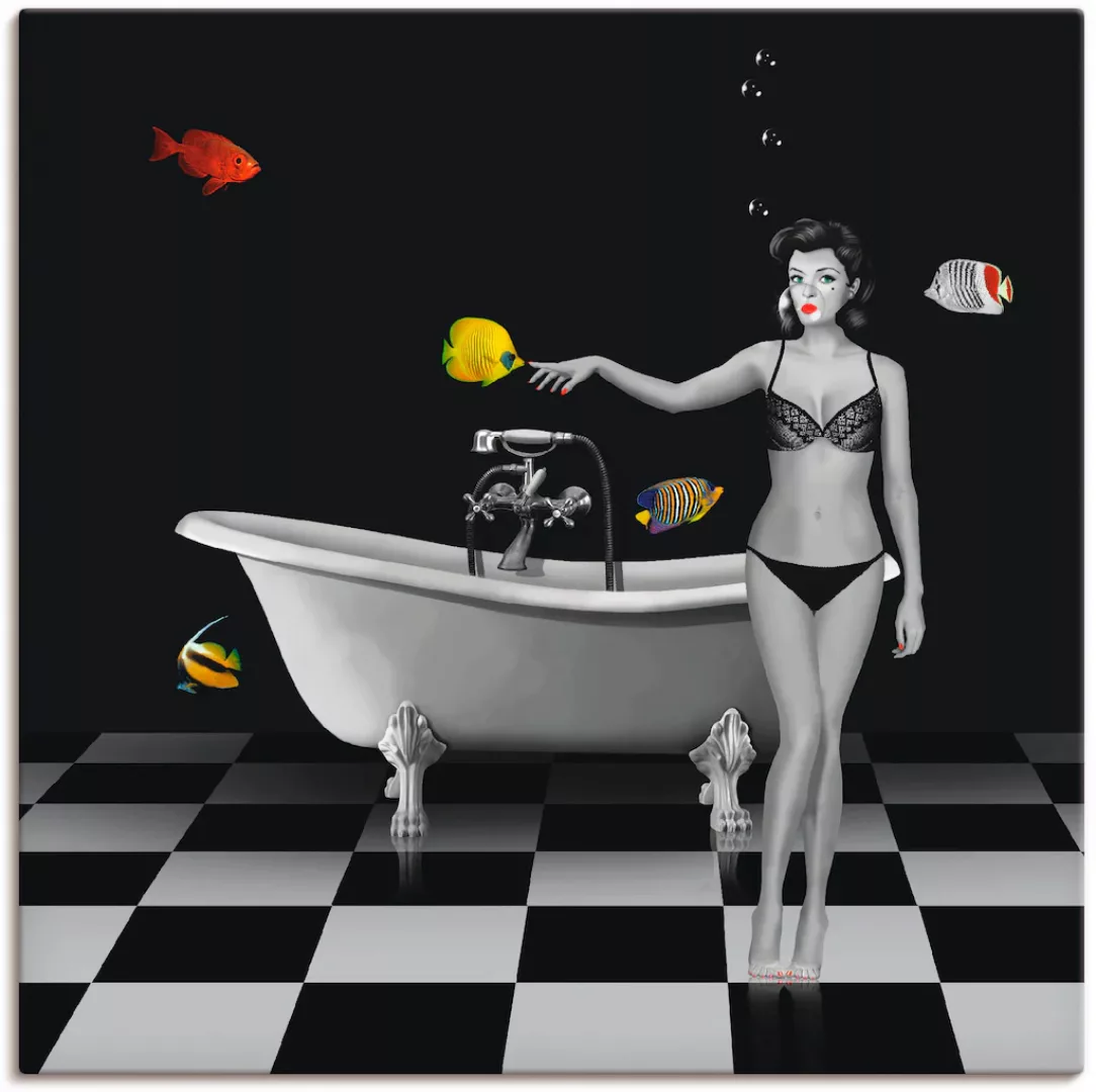 Artland Wandbild "Ein Badezimmer für Fische", Frau, (1 St.) günstig online kaufen