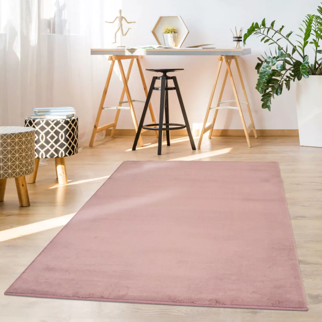 carpet city® Hochflorteppich Topia Uni Anthrazit anthrazit Gr. 80 x 150 günstig online kaufen