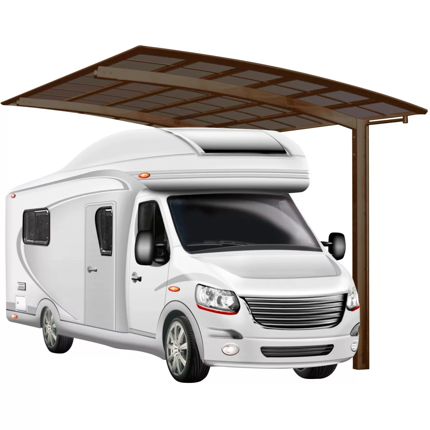 Ximax Runddach-Einzelcarport Portoforte Caravan Typ 60 Standard Mattbraun günstig online kaufen